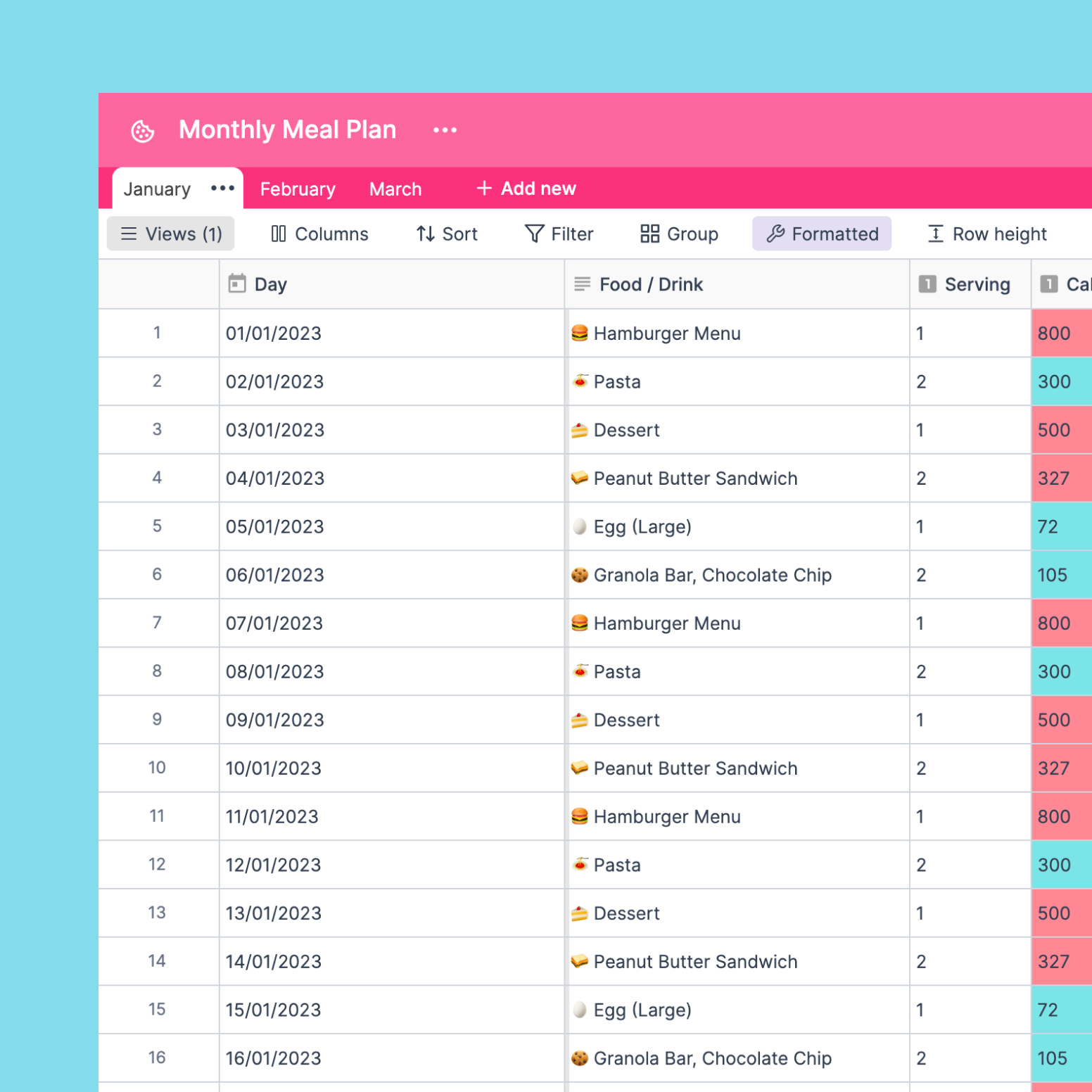 Monthly Meal Plan Spreadsheet Template | Free